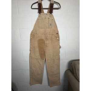 Vintage 90s Carhartt Overalls 36x32 Double Knee Button Fly Destroyed Grunge